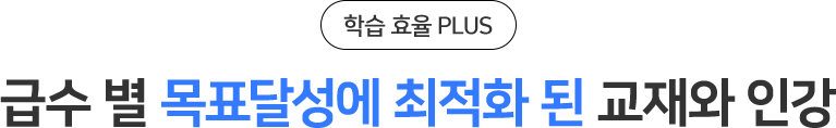 점수대 별 목표달성에 최적화 된 교재와 인강