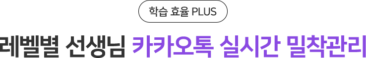 레벨별 선생님 카카오톡 실시간 밀착관리