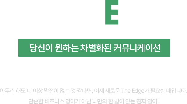 왜 THE edgE인가? 당신이 원하는 차별화된 커뮤니케이션 - 티도 안 나는 영어공부는 그만! 한번 보면 The Edge가 생기는 고급 영어