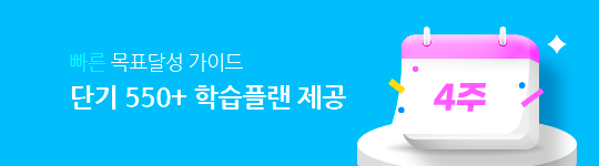 빠른 목표달성 가이드 단기 550+ 학습플랜 제공
