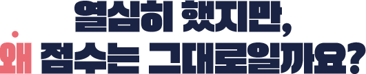 열심히 했지만, 왜 점수는 그대로일까요?
