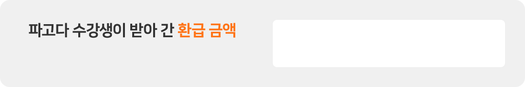 파고다 수강생이 받아 간 환급 금액