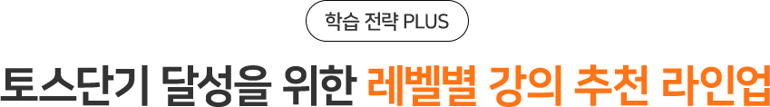 토스단기 달성을 위한 레벨별 강의 추천 라인업