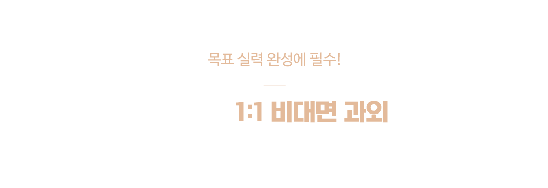 목표 실력 완성에 필수! 전문가와 1:1 비대면 과외로 확실하게 끝! 내드립니다.